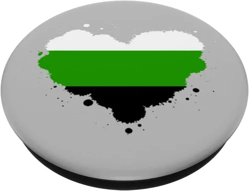 Miniatura 2 de Neutrois Bandera del Orgullo Corazón Neutrois Neutral Nulo Bandera de género PopSockets PopGrip intercambiable