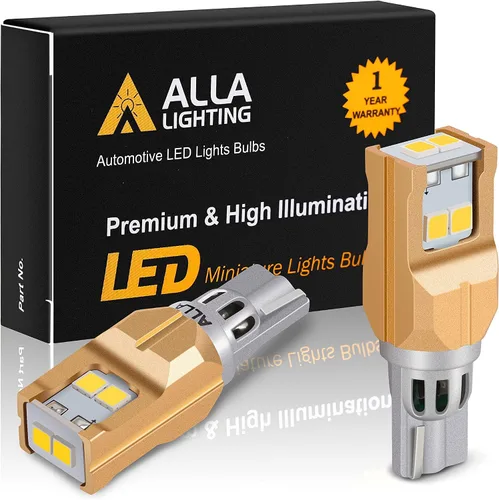 Miniatura 14 de Alla Lighting Bombillas de Luces LED en Miniatura T10/T15 912 921 194 168, 6000K Xenón Blanco 12V Súper Brillante Reversa de Retroceso, Licencia