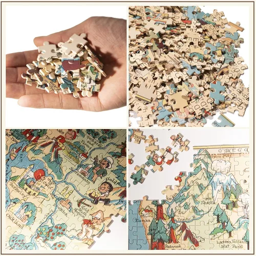 Miniatura 4 de Rompecabezas de mapa de madera de Florida para adultos Estados Unidos de mapa del estado Decorar juegos de rompecabezas de 500 piezas