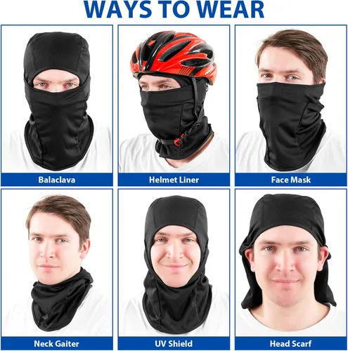 Miniatura 6 de SHEVERCH Máscara de esquí para hombres y mujeres, pasamontañas, transpirable, protección UV, fútbol, correr, montar en motocicleta, ciclismo