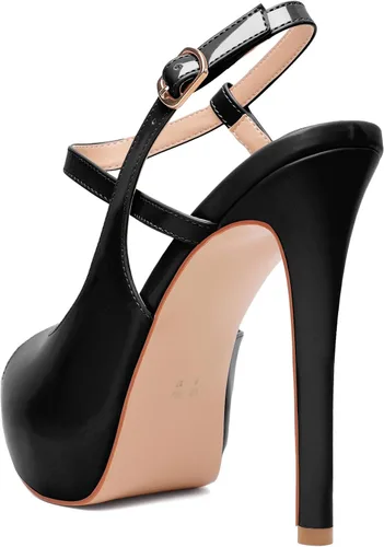 Miniatura 8 de Joseywade Sandalias de tacón alto con plataforma para mujer, sandalias de tacón alto con punta abierta, zapatos de vestir de fiesta de tacón