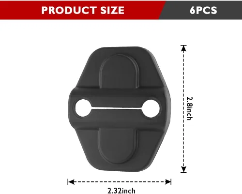 Miniatura 2 de 6 cubiertas para cerradura de puerta de automóvil, cubierta negra para cerradura de puerta compatible con Jeep Wrangler JLU JL 4XE Unlimited