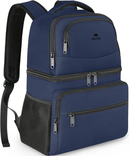 Miniatura 8 de MATEIN Mochila enfriadora, 26 latas, mochila térmica de almuerzo para hombres y mujeres, a prueba de fugas, de doble capa, mochila de almuerzo Gris