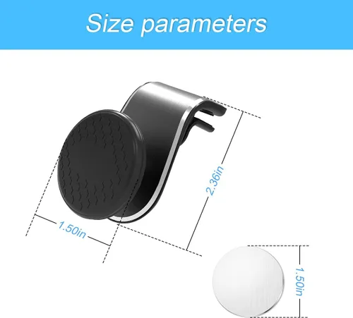 Miniatura 2 de Soporte magnético para teléfono para automóvil, soporte universal ajustable de 360° para soporte de ventilación de aire de automóvil, se adapta a