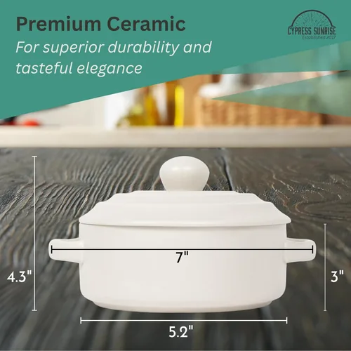 Miniatura 2 de Plato y calentador de queso Brie de gres con tapa, apto para horno, ideal para tabla de embutidos y accesorios de mesa de pastoreo, perfecto