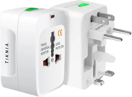 Adaptador de viaje, todo en todo el mundo, adaptador universal europeo, enchufe de cargador de pared internacional para (sin puerto USB) Asia Europa