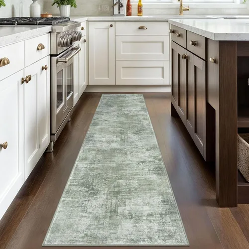 Miniatura 509 de IOHOUZE Alfombra abstracta lavable de 3 x 12 pies para pasillos, antideslizante para cocina, camino de entrada de lana sintética para interiores