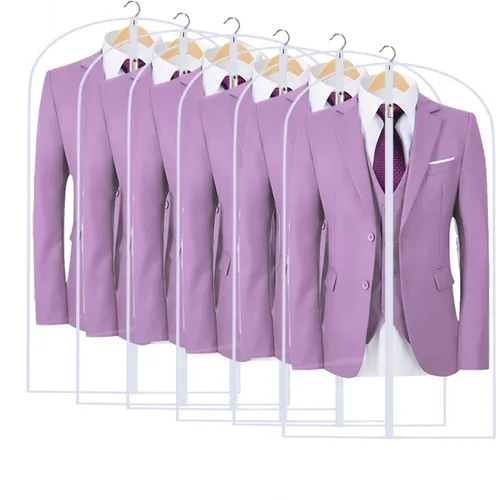 Miniatura 34 de Bolsas transparentes para colgar ropa, 40 pulgadas (juego de 6), bolsas de traje para almacenamiento en armario, bolsas de plástico a prueba