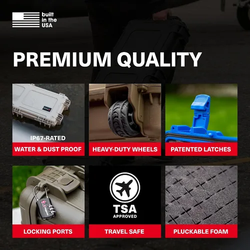 Miniatura 3 de Condition 1 Maletín rígido impermeable vacío de 45" con ruedas – Candado, Aprobado por la TSA, Almacenamiento de equipaje largo, Resistente al agua