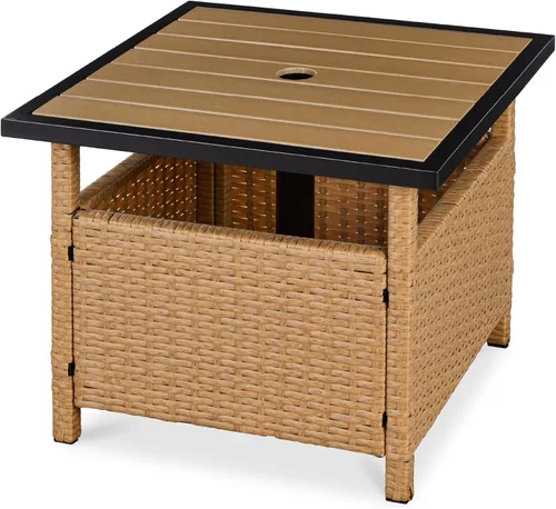 Miniatura 10 de Best Choice Products soporte para sombrilla de patio, muebles de exterior, jardín, alberca Marrón