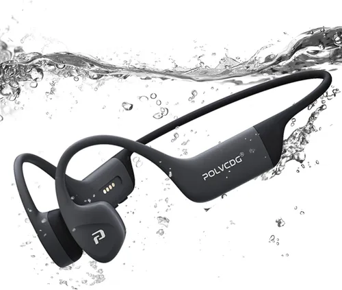 Auriculares de conducción ósea, IPX8 impermeables para natación, 32 GB de memoria abierta con micrófono, auriculares inalámbricos Bluetooth