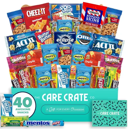 Miniatura 16 de Paquete de cuidado de caja de aperitivos pequeña (paquete variado de 31 piezas), papas fritas, dulces, cacahuetes, palomitas de maíz, galletas