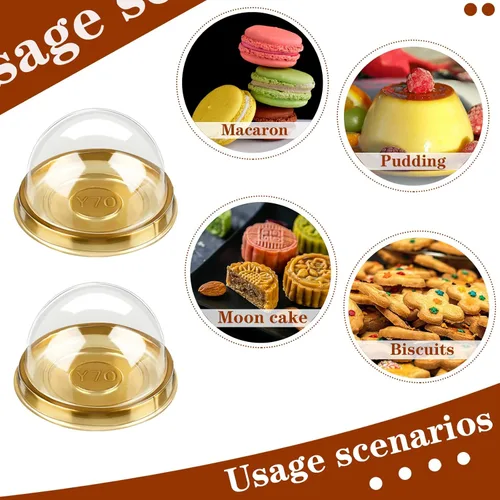 Miniatura 5 de Patelai 200 piezas cajas de mini cupcakes, recipientes de plástico transparente para magdalenas, queso, pastelería con tapas de cúpula para bodas