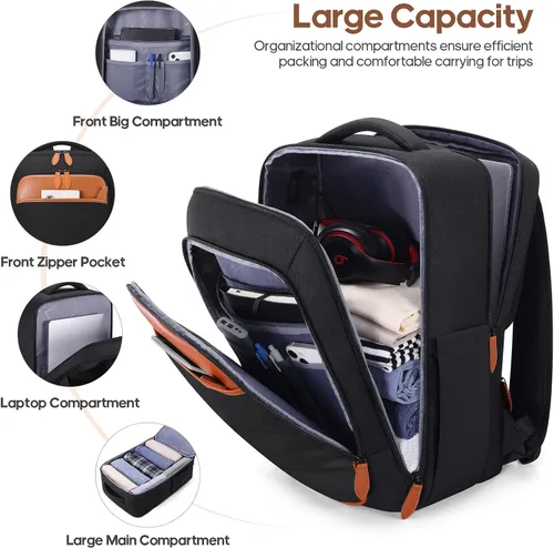 Miniatura 6 de Juegos de equipaje rígido de 20 pulgadas con mochila, equipaje de mano de 22 x 14 x 9 pulgadas, aprobado por aerolíneas para hombres y mujeres