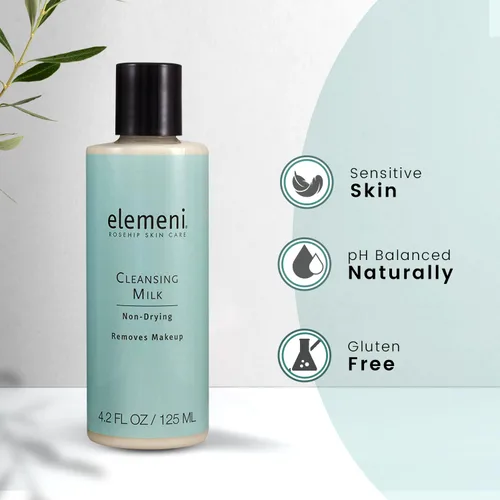 Miniatura 4 de elemeni - Leche limpiadora para el cuidado de la piel, removedor de maquillaje orgánico vegano, limpiador facial equilibrado con pH que elimina