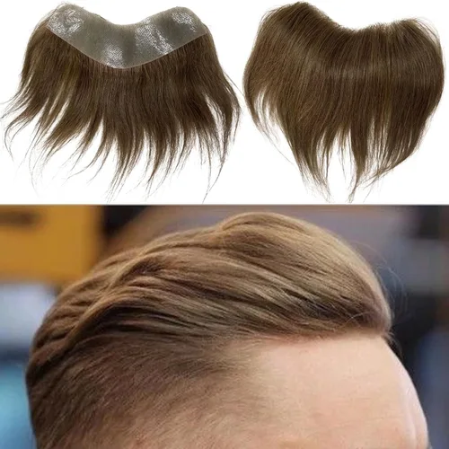 Miniatura 17 de Voloria Tupé de cabello humano 100 % de piel sintética para hombre, peluca frontal para retroceso, sistemas de reemplazo de línea capilar natural