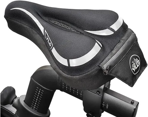 Miniatura 10 de YLG Funda de asiento de bicicleta, espuma viscoelástica y gel para asiento de bicicleta para hombres y mujeres, cómoda funda de asiento de bicicleta