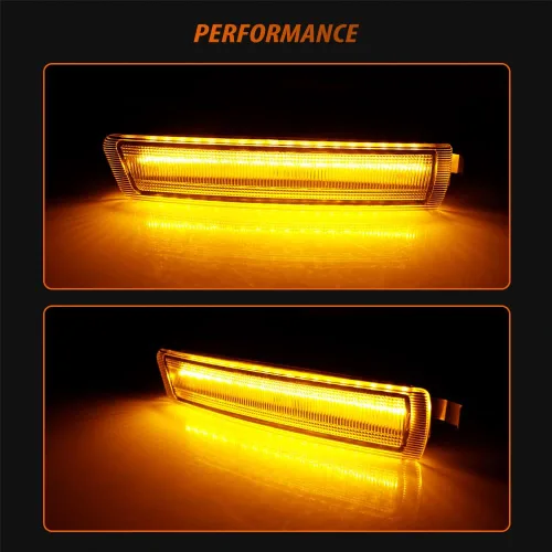 Miniatura 5 de ADIIL Lente transparente ámbar Full LED delantero Fender Side Marker Light Conjunto de lámpara de señal de giro compatible con BMW Z3 M Coupe Lente