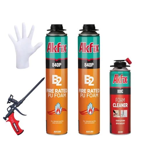 Miniatura 14 de Akfix 840P Espuma de Poliuretano Expansiva Ignirresistente en Aerosol (1x25.3 Oz.) - Espuma de Sellado Naranja para Ventanas y Puertas, Pinturizable