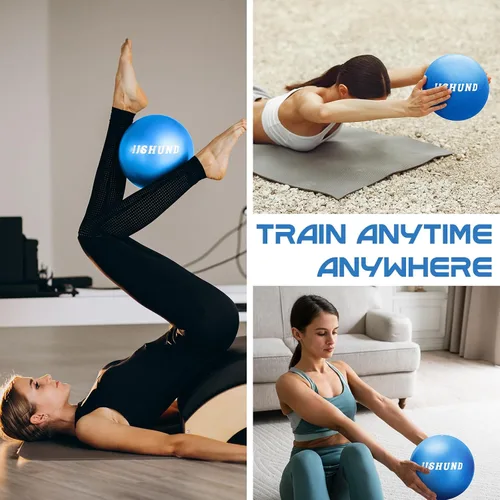 Miniatura 5 de jjshund Pelota de pilates, pequeña pelota de yoga de ejercicio de 9,8 pulgadas con guía de ejercicios, para gimnasio en casa, yoga, pilates