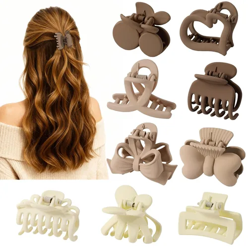 9 pinzas pequeñas para el cabello para niñas pequeñas, bonitos clips de garra para cabello fino y fino, pinzas de mandíbula pequeñas mate de 1.5
