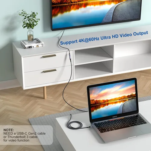 Miniatura 8 de OKRAY - Cable de extensión USB C de 3.3 pies USB 3.2 tipo C macho a hembra, carga rápida de 100 vatios/transferencia de datos de 10 Gbps/4K a 60 Hz