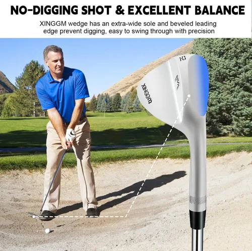Miniatura 2 de Forged Golf Wedge Set for Men or Individual 48/50/52/54/56/58/60/68/70/72 Degree RH Gap Wedge Sand Wedge Easily Escape from Bunker,Milled Face for