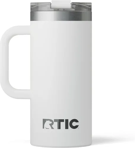 Miniatura 45 de RTIC - Taza de viaje para viajes de 16oz con tapa y asa, forrada en cerámica, aislada, de acero inoxidable, metálica, de doble pared con aislamiento