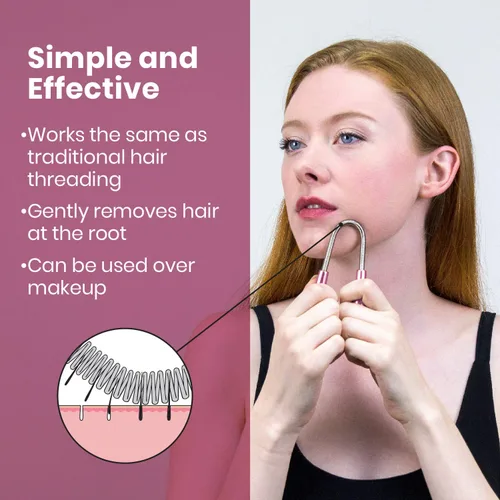 Miniatura 2 de Lindo Twist-N-Roll Tweezer - Herramienta de depilación facial de resorte, rosca natural, acero inoxidable, elimina el vello no deseado en el labio
