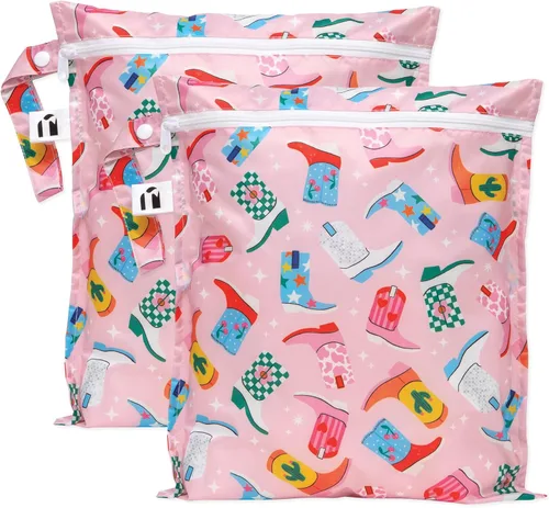 Miniatura 25 de Bumkins - Bolsa húmeda impermeable más grande - Para bebé, viajes, traje de baño, pañales de tela, piezas de bomba, piscina, gimnasio, artículos