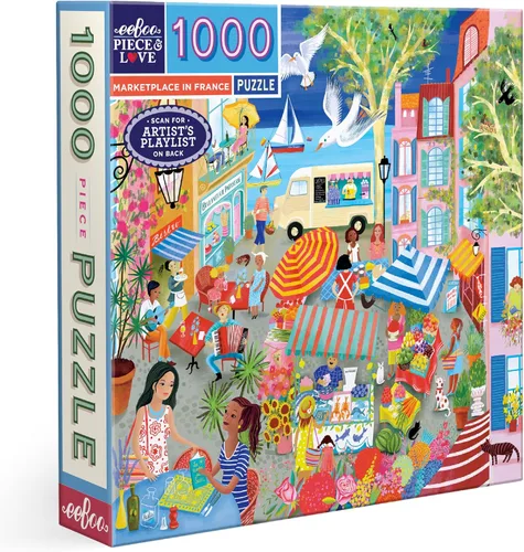 Miniatura 7 de eeBoo Berlin Life - Rompecabezas de 1000 piezas para adultos, cuadrado de 23 x 23 pulgadas, fabricado con tablero reciclado y tinta a base