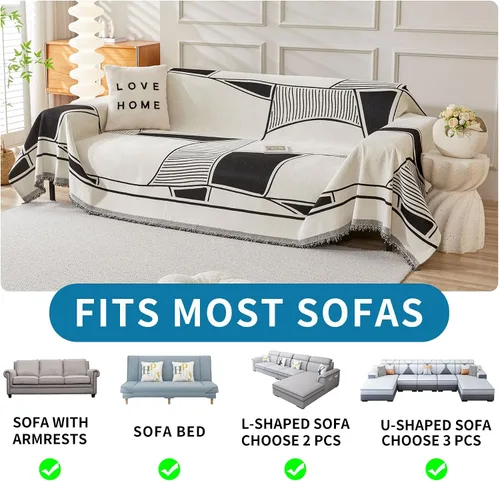 Miniatura 5 de HAOMAIJIA Funda de sofá antideslizante para sofá de 2 cojines, fundas de sofá seccionales lavables para perros y mascotas, protector de muebles