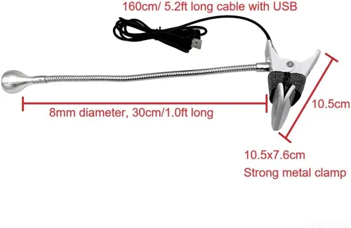 Miniatura 3 de Gel X - Lámpara LED UV para uñas, brazo flexible de 360° con base de clip, lámpara UV de cuello de cisne USB de 5 V para puntas de gel, esmalte