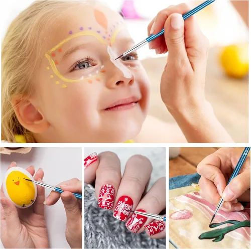 Miniatura 4 de 60 pinceles de pintura en miniatura con punta fina, 00 pinceles de pintura pequeños para acuarela al óleo acrílico, arte de uñas, manualidades