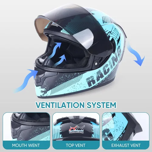 Miniatura 4 de Full Face Motorcycle Helmets for Adults Men and Women with Internal Tinted Visor