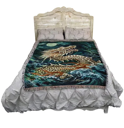 Miniatura 2 de Pure Country Weavers Kayomi Harai - Manta de dragón para regalo de fantasía tejida de algodón, fabricada en los Estados Unidos (72 x 54 pulgadas)