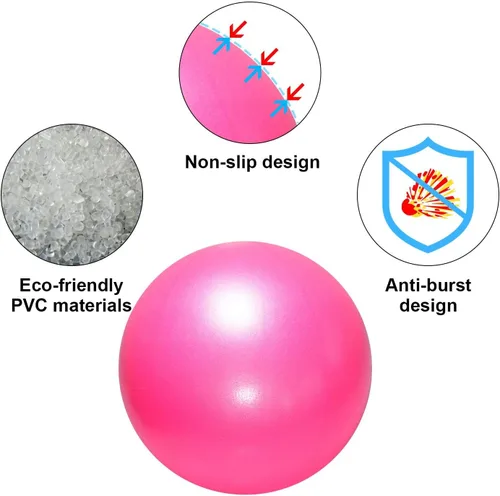 Miniatura 2 de 2 pelotas de pilates de 9.1 in, pelota pequeña de estabilidad para yoga, entrenamiento de núcleo y terapia física, viene con popote inflable