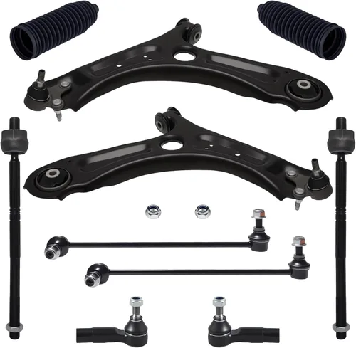 Miniatura 11 de TUCAREST 2 piezas K620717 K620718 brazo de control inferior delantero derecho y conjunto de rótula compatible con V-W MK4 Beetle Golf Jetta City