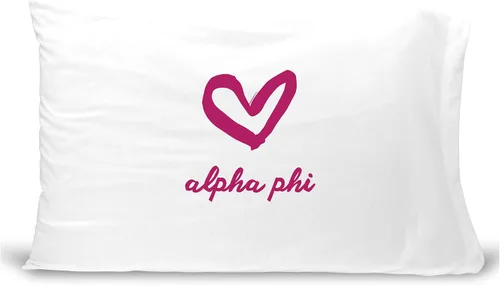 Miniatura 27 de sockprints Funda de almohada Alpha Chi Omega - Nombre de la hermandad con diseño de corazón. Funda de almohada 100% algodón tamaño estándar 20 x 30