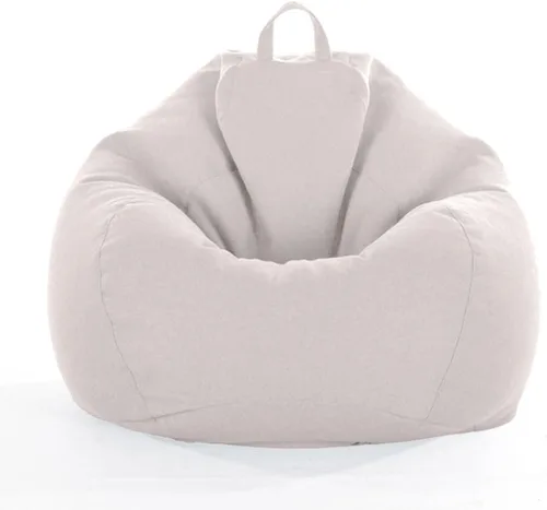 Morbuy Funda para puf de lino de color sólido para niños y adultos (sin relleno), funda suave para sofá cama, lavable, de gran tamaño, para sala de