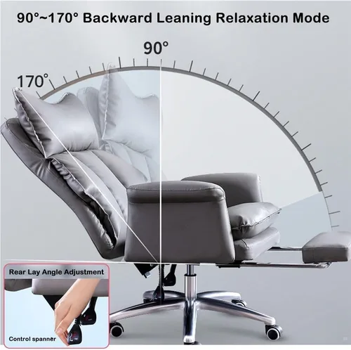 Miniatura 4 de High Back Ergonomic Office Chair with Extendable Footrest Adjustable Headrest and Lumbar Support Computer Gaming Desk Chair Quiet Rubber Wheels for