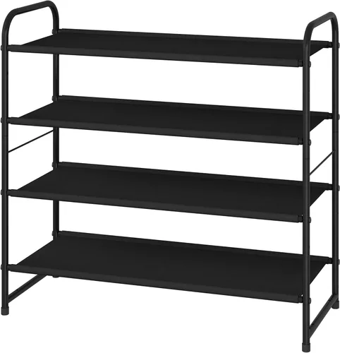 Miniatura 11 de Simple Trending - Zapatero apilable de 2 niveles, organizador de almacenamiento para zapatos de metal, negro