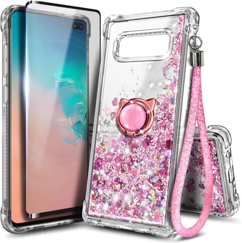 Miniatura 17 de NGB Diseñada para funda Samsung Galaxy Note 10+ (Plus), Rosa/Aguamarina Funda con Purpurina Líquida Brillante Linda para Mujeres Niñas Niños