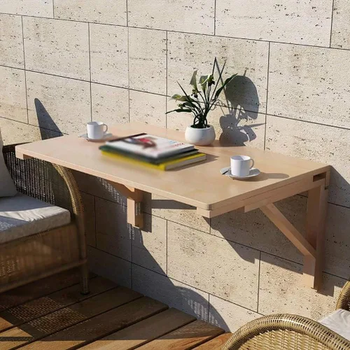 Miniatura 2 de Mesa de comedor de pared, plegable y flotante, con hoja de gota para colgar pequeño espacio para el hogar/la oficina/la cocina y el comedor