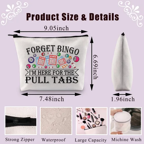 Miniatura 2 de BDPWSS Bolsa de maquillaje de bingo - Bolsa con cremallera de regalo para los amantes del juego, Olvídate del bingo, Impermeable