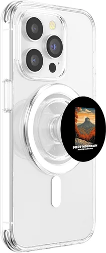 Miniatura 3 de Pilot Mountain North Carolina Vintage WPA Art PopSockets MagSafe PopGrip for iPhone
