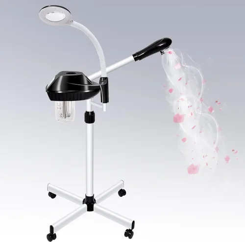 Miniatura 12 de Vaporizador Facial Profesional sobre Ruedas con Configuración de Tiempo, Vaporizador para Esteticistas con Más Vapor para Limpieza Profunda e
