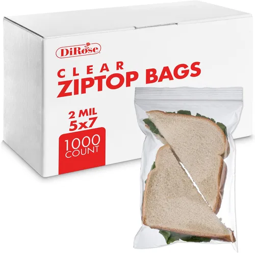 Miniatura 14 de Dirose Bolsas de polietileno transparentes con cierre de 4 x 5 pulgadas, paquete de 100, 2 mil de grosor, bolsas de plástico resellables