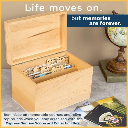 Miniatura 7 de Caja de colección de tarjetas de puntuación de golf, capacidad para tarjetas de puntuación, fotos, recuerdos, libros de yardage, caja