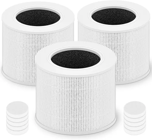 Miniatura 16 de Core Mini filtro de repuesto para purificador de aire LEVOIT Core Mini y Core Mini-P, 3 en 1 grado H13 True HEPA y carbón activado de alta Blanco